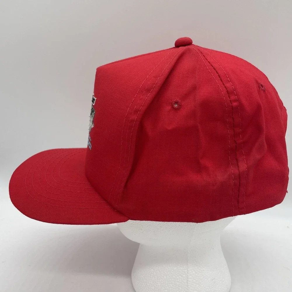 NEW Vintage Bass Hat‎ Cap SnapBack Red Trucker Embroidered Fishing Made In USA